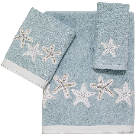 Avanti Sequin Shell Bath Towels, One Size, Blue