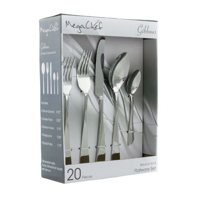 Megachef Gibbous 20-pc. 18/10 Stainless Steel Flatware Set