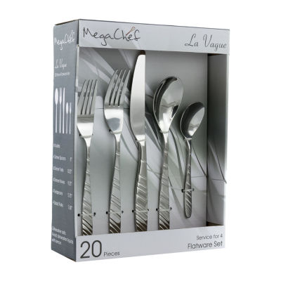 MegaChef La Vague 20-pc. 18/10 Stainless Steel Flatware Set