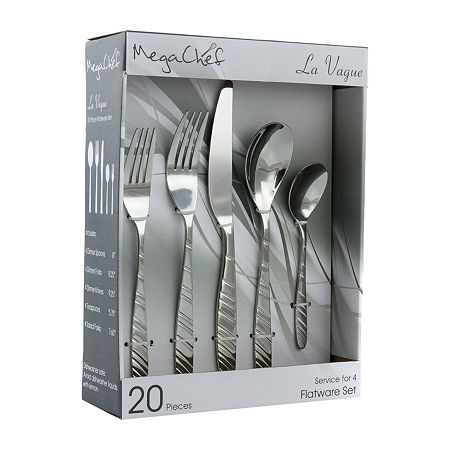 Megachef La Vague 20-pc. 18/10 Stainless Steel Flatware Set, One Size, Silver