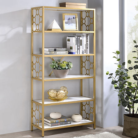 Sheene Home Office Collection 5-Shelf Bookcase, One Size, Yellow