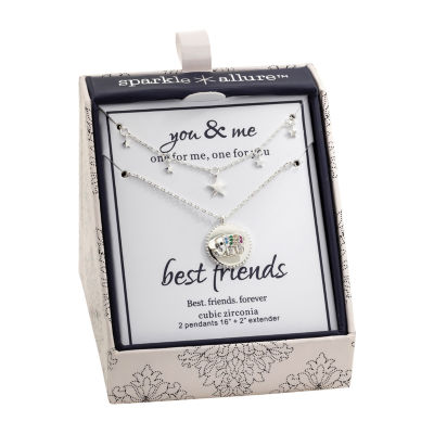 Sparkle Allure Womens Multi Color Cubic Zirconia 2-pc. Necklace Set