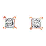Tru Miracle 1/6 CT. T.W. Genuine White Diamond 10K Rose Gold 4mm Stud Earrings