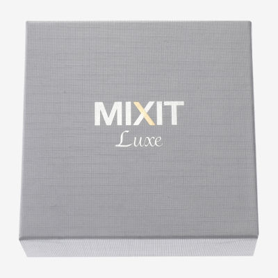 Mixit Silver Tone Initial Pendant Necklace & Stud Earring Womens White Heart 2-pc. Jewelry Set
