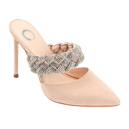 Journee Collection Hazzl Womens Pointed Stiletto Heel Pumps In Sand