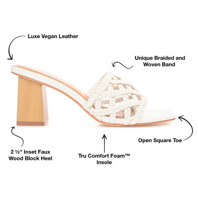 Journee Collection Evvie Womens Round Open Toe Block Heel Pumps