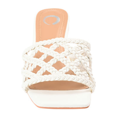 Journee Collection Evvie Womens Round Open Toe Block Heel Pumps