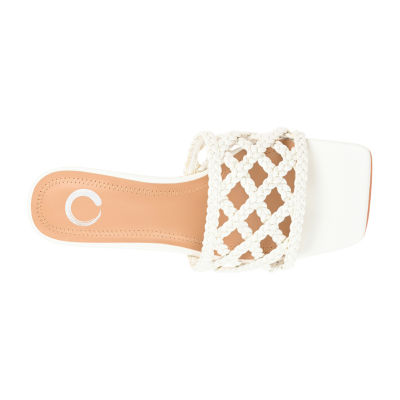 Journee Collection Evvie Womens Round Open Toe Block Heel Pumps