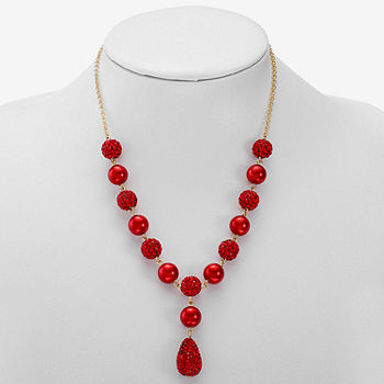 MAHONEY Monet red and gold mesh necklace