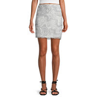 Arizona Womens A-Line Skirt-Juniors, Small , Gray