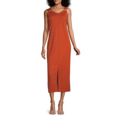 Liz Claiborne Sleeveless Geometric Midi A-Line Dress