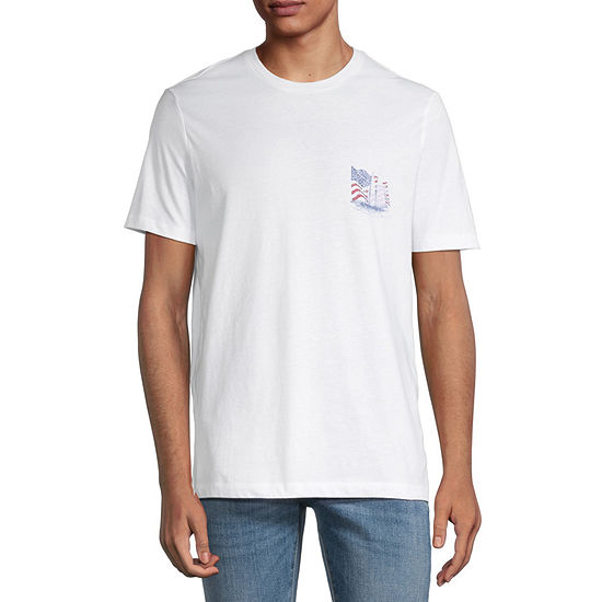 St. John's Bay Mens Crew Neck Short Sleeve Classic Fit Americana Graphic T-Shirt