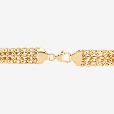 10K Gold Hollow Link Chain Bracelet