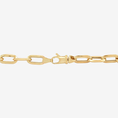 10K Gold 7 3/4 Inch Hollow Paperclip Chain Bracelet