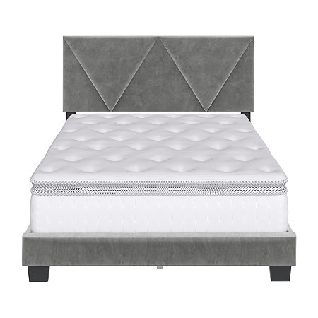 VECTOR FULL UPHOLSTERED PLATFORM BED, One Size, Gray