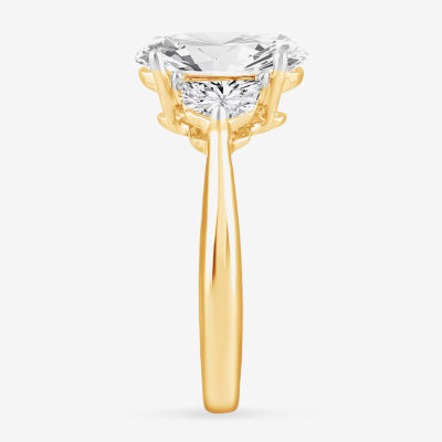 (G-H / Si1-Si2) Womens 3 3/4 CT. T.W. Lab Grown White Diamond 14K Gold Oval 3-Stone Engagement Ring