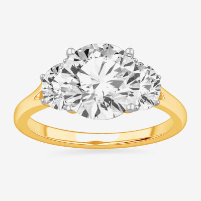 G-H / Si1-Si2) Womens 3 3/4 CT. T.W. Lab Grown White Diamond 14K Gold Round 3-Stone Engagement Ring