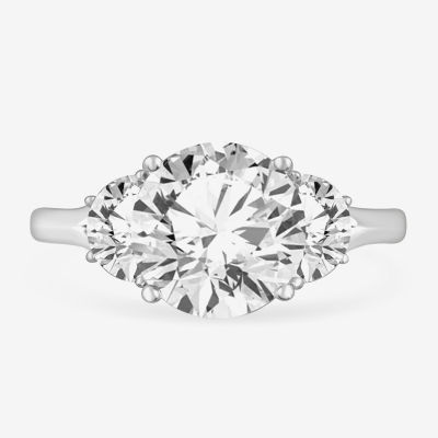 (G-H / Si1-Si2) Womens 3 3/4 CT. T.W. Lab Grown White Diamond 14K Gold Round 3-Stone Engagement Ring