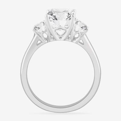 (G-H / Si1-Si2) Womens 3 3/4 CT. T.W. Lab Grown White Diamond 14K White Gold 3-Stone Engagement Ring
