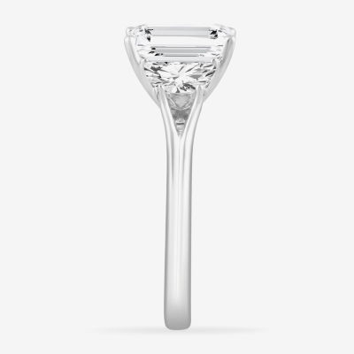 (G-H / Si1-Si2) Womens 3 3/4 CT. T.W. Lab Grown White Diamond 14K White Gold 3-Stone Engagement Ring