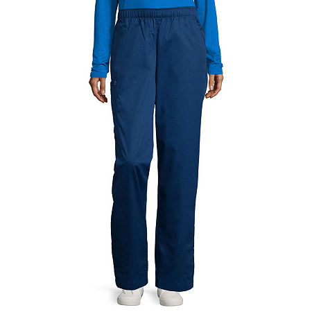 Wink Wonderwork 501 Pull-On Cargo Womens Tag Free Scrub Pant, X-large, Blue