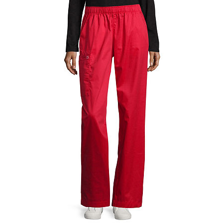 Wink Wonderwork 501 Pull-On Cargo Womens Tag Free Scrub Pants, Small, Red