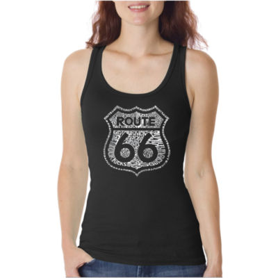 Los Angeles Pop Art Get Your Kicks On Route 66 Womens Tank Top