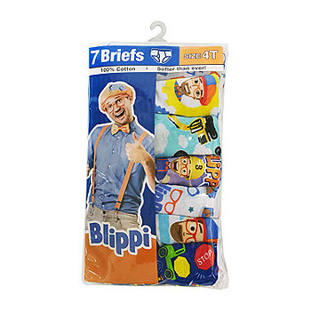 Blippi Toddler Boys Brief Underwear, 6-Pack, 2T-4T 