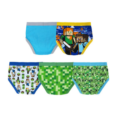 Little Boys Minecraft 5 Pack Briefs Bup2433