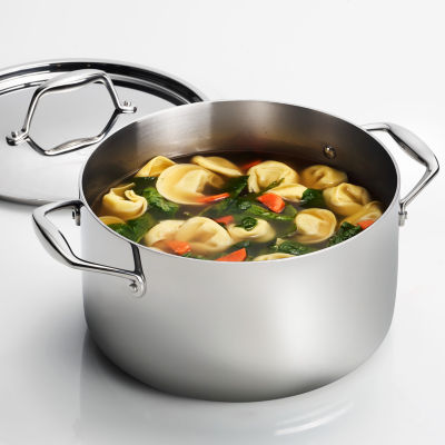 Tramontina Gourmet 6-qt. Tri-Ply Clad 18/10 Stainless Steel Induction-Ready Sauce Pot with Lid