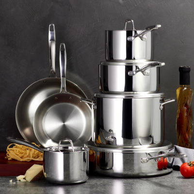 Tramontina Gourmet Tri-Ply Clad 18/10 Stainless Steel 12-pc. Induction-Ready Cookware Set