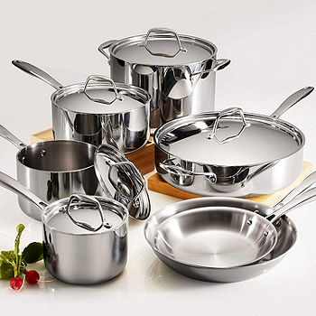 Tramontina 12 Piece Gourmet Stainless Steel Cookware Set Induction  Compatible