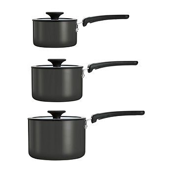 T-Fal Simply Cook 6pc Nonstick Aluminum Cookware Set Black