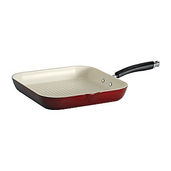 Tramontina Everyday 3 Pieces Aluminum Non-Stick Fry Pan and Griddle Set Metallic Red