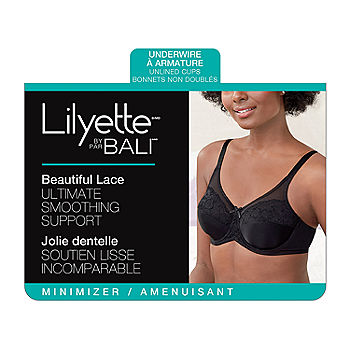Lilyette By Bali Minimizer Underwire Bra Womens Full Coverage Seamless  LY0428