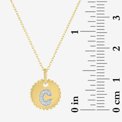Diamond Addiction Intial Womens Diamond Accent Natural White Diamond 10K Gold Pendant Necklace