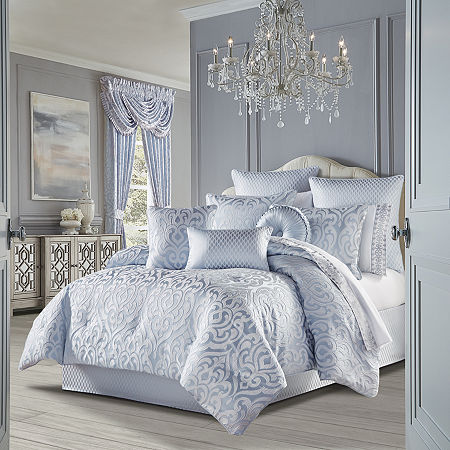 Queen Street Linda 3-pc. Damask + Scroll Extra Weight Comforter Set, One Size, Blue