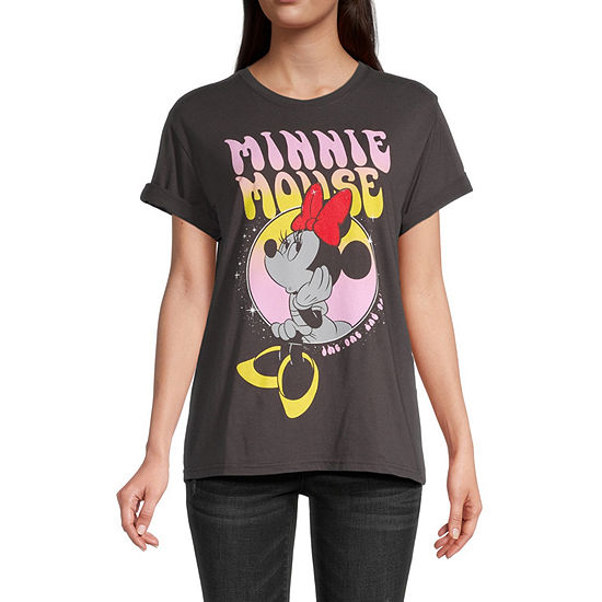 Minnie Mouse Juniors Womens Oversized Graphic T-Shirt