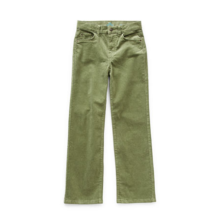Thereabouts Little & Big Girls Straight Corduroy Pant, 12.5 Plus , Green