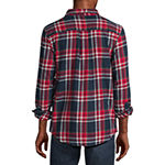 St. John's Bay Mens Long Sleeve Easy-on + Easy-off Seated Wear Adaptive Classic Fit Flannel Shirt