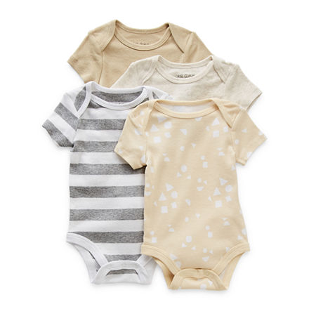 Okie Dokie Baby Boys 4-pc. Short Sleeve Bodysuit, 9 Months, Beige