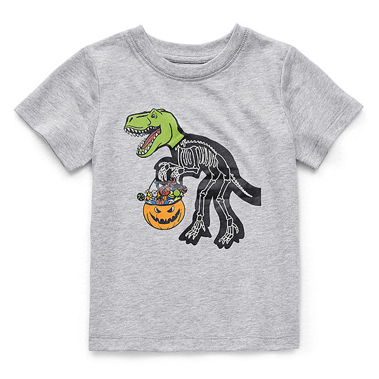 Okie Dokie Halloween Toddler Boys Crew Neck Short Sleeve Graphic T-Shirt