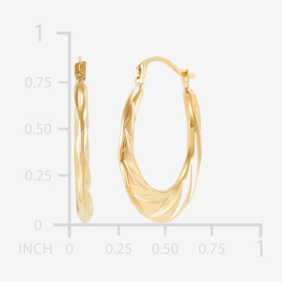 14K Gold 20.1mm Round Hoop Earrings