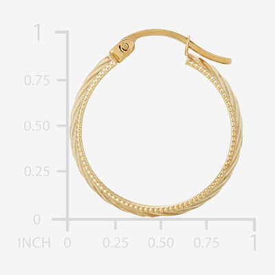 10K Gold 22mm Round Hoop Earrings