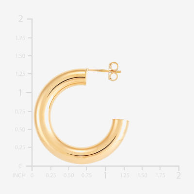 14K Gold 20mm Round Hoop Earrings