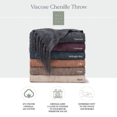 Ella Jayne Viscose Chenille Throw Blanket