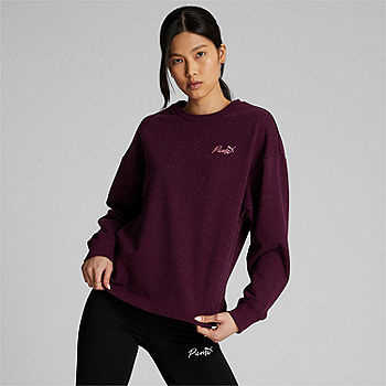 PUMA Live In Collection Womens Crew Neck Long Sleeve Sweatshirt, Color: Dark  Jasper Nep - JCPenney