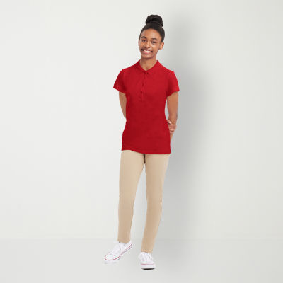IZOD Knit Womens Slim Mid Rise Modern Fit Juniors Slim Pant