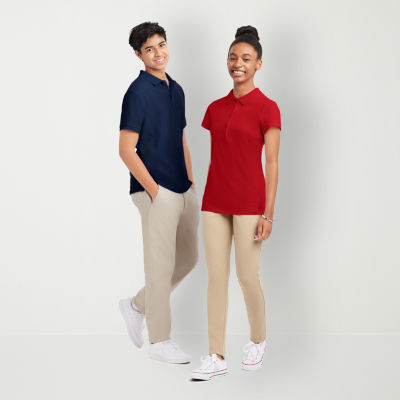 IZOD Knit Womens Slim Mid Rise Modern Fit Juniors Slim Pant