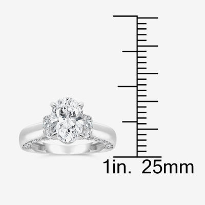 I / I1) Womens CT. T.W. Lab Grown White Diamond 10K Gold or 14K Oval Solitaire Engagement Ring